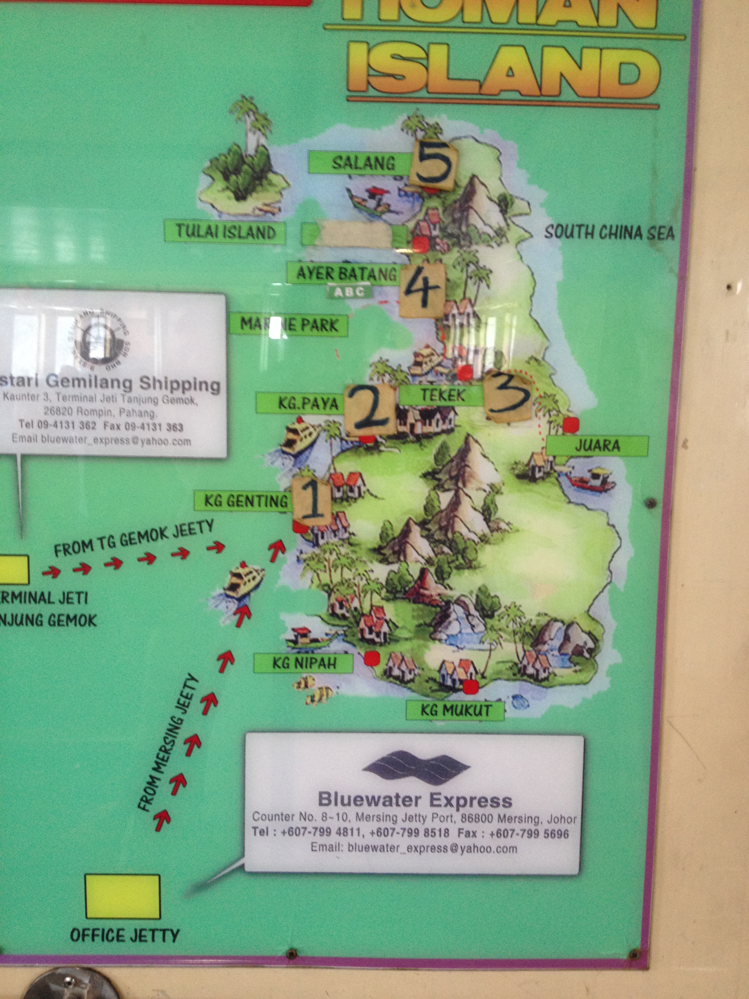 Map of tioman island