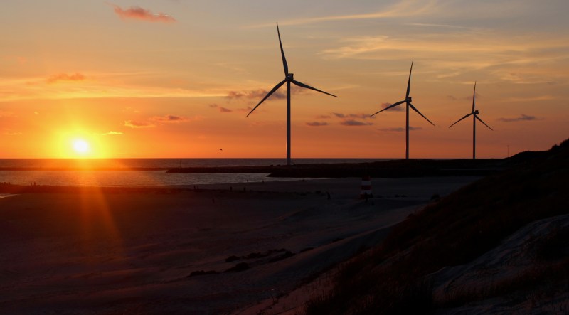 Sunset on the coast in Jutland, Denmark