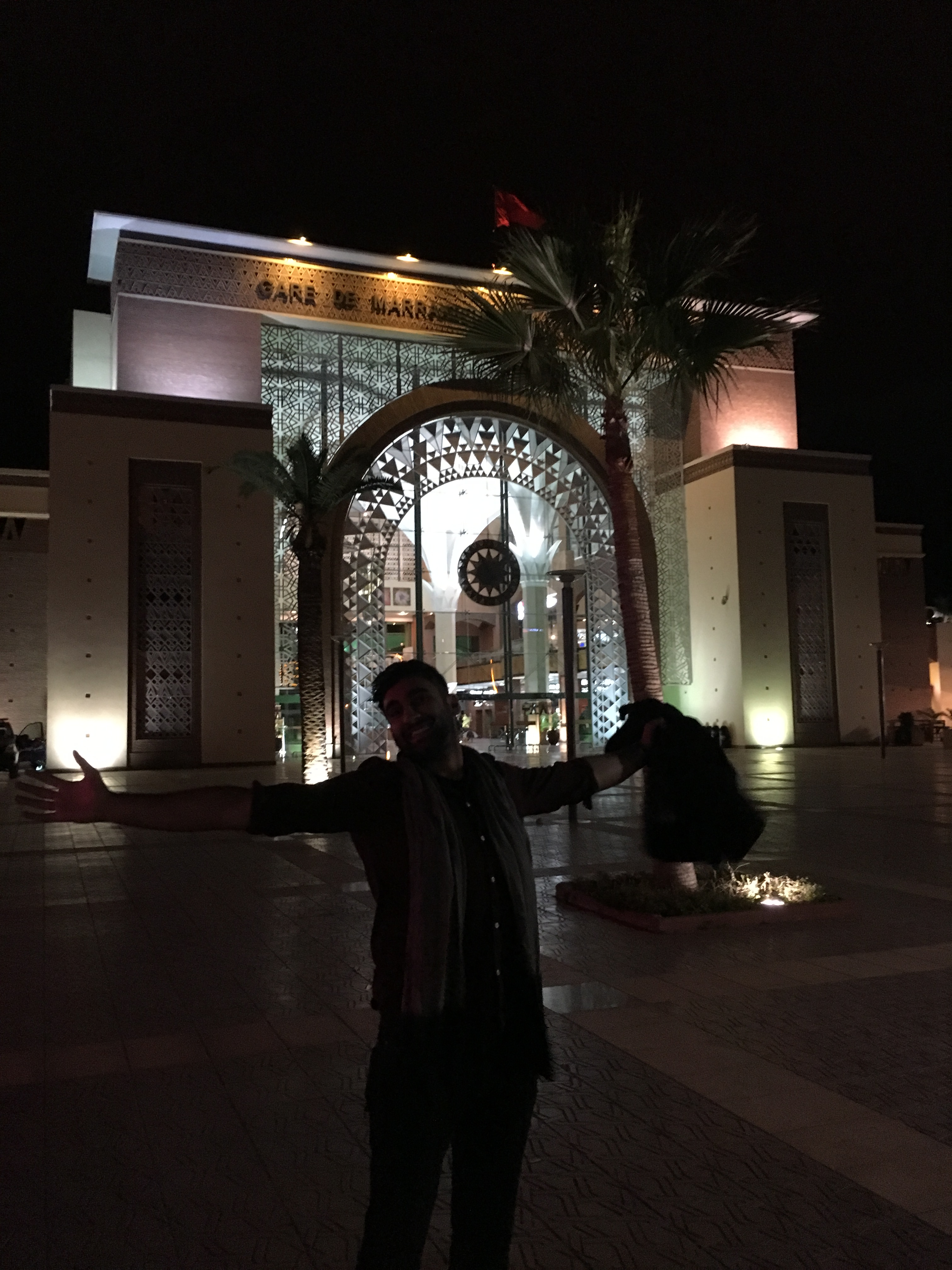 Aaqib in front of train station