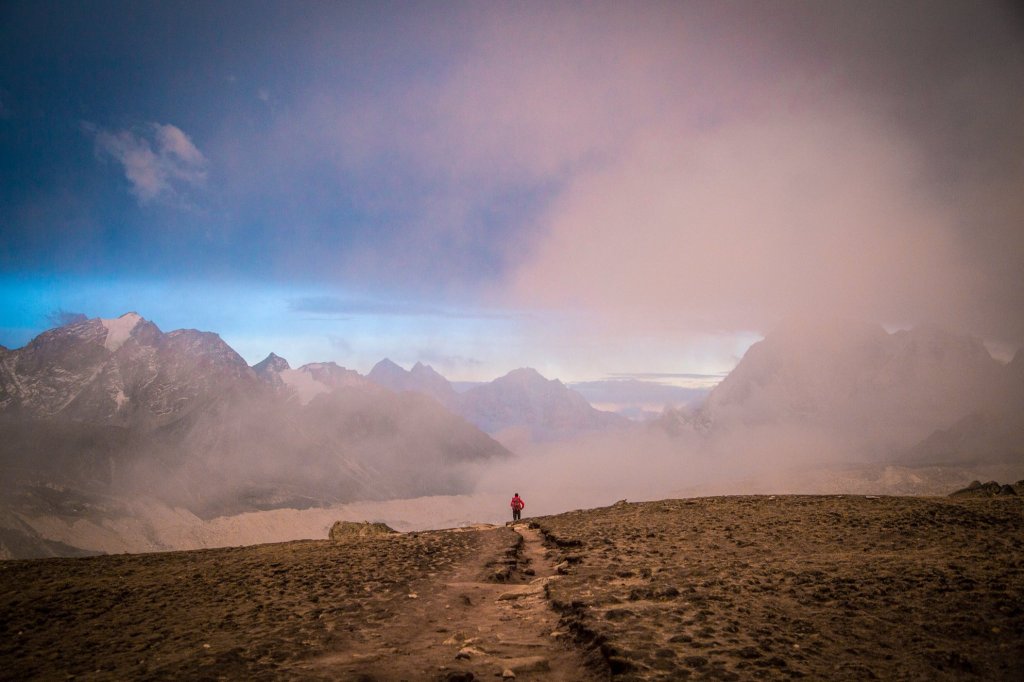 Karl walking into the sunset