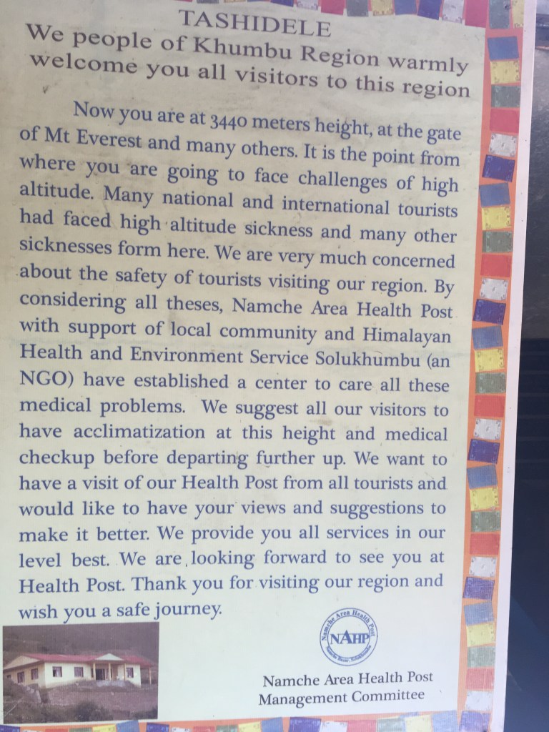 Khumbu Valley welcome post