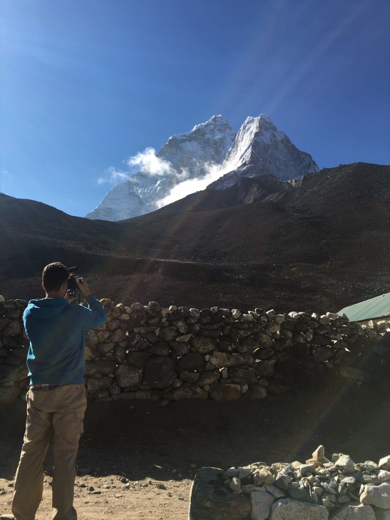 Karl taking a photograph of Ama Dablam