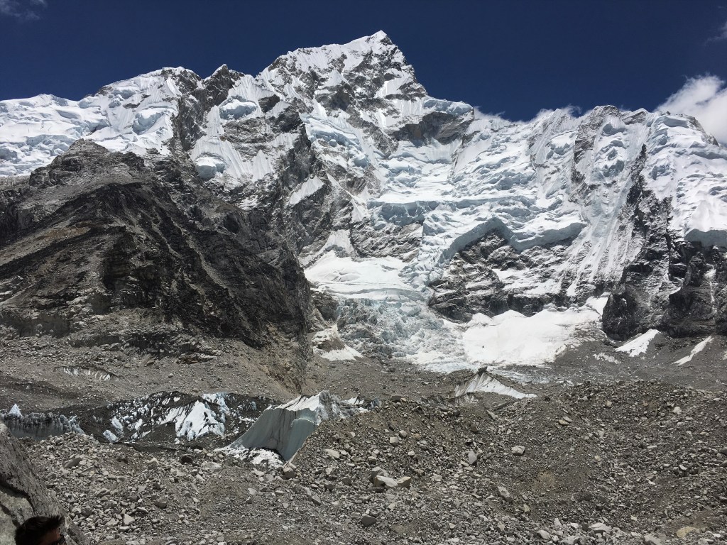 Thick snow on mountain face