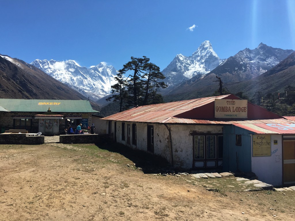 Bakery with a view of Ama Dablam, Lhotse and Everest