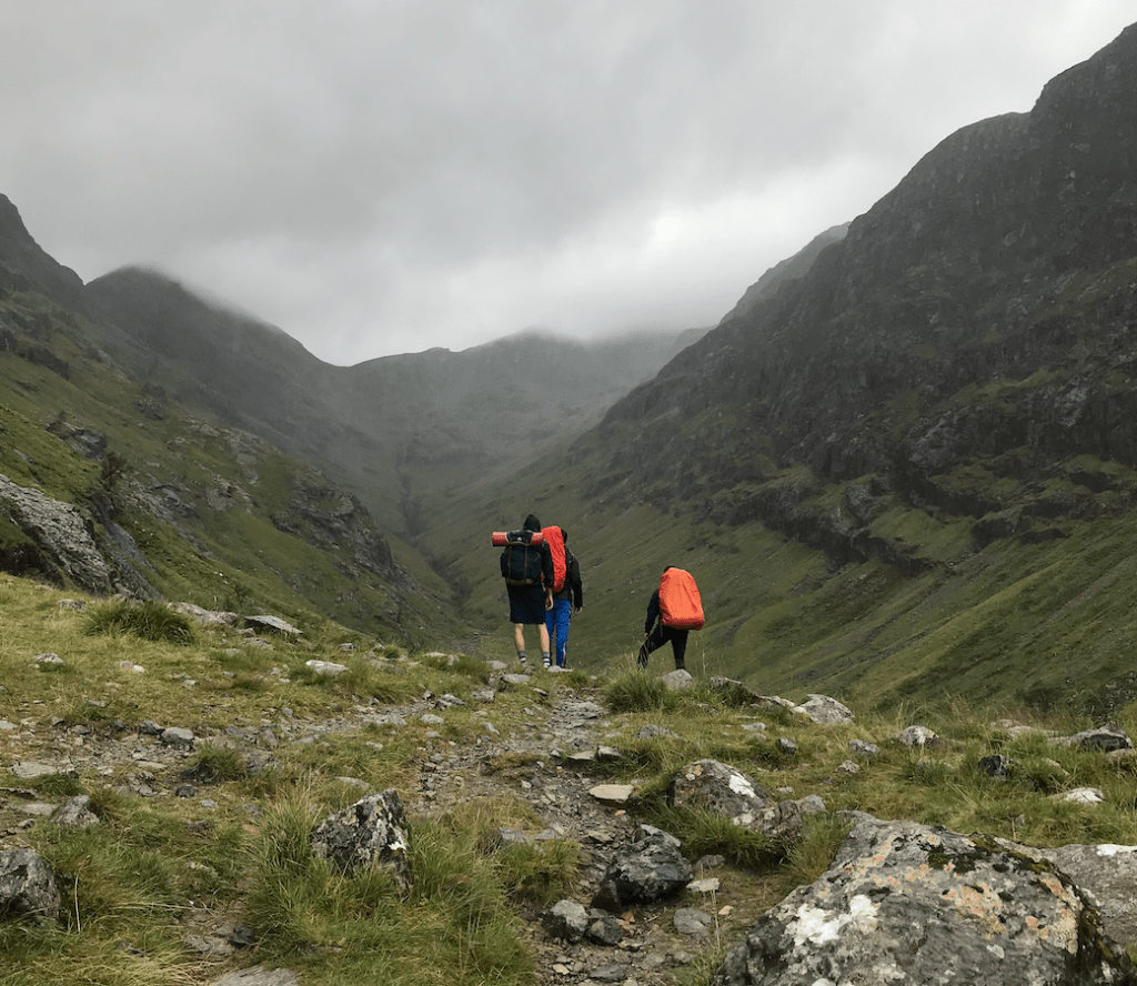The team admiring the lost valley of Glencoe