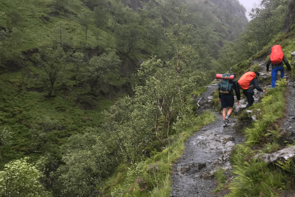 Hiking along the path to the Lost Valley