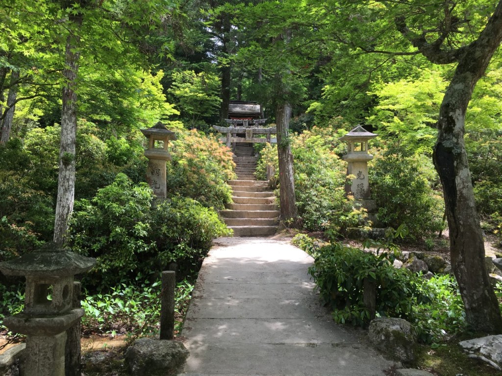 Steps marking the beginning near a shrine