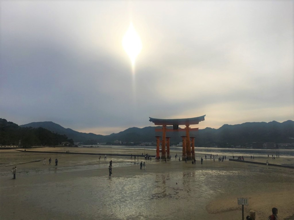 Miyajima Torii gate at low tide