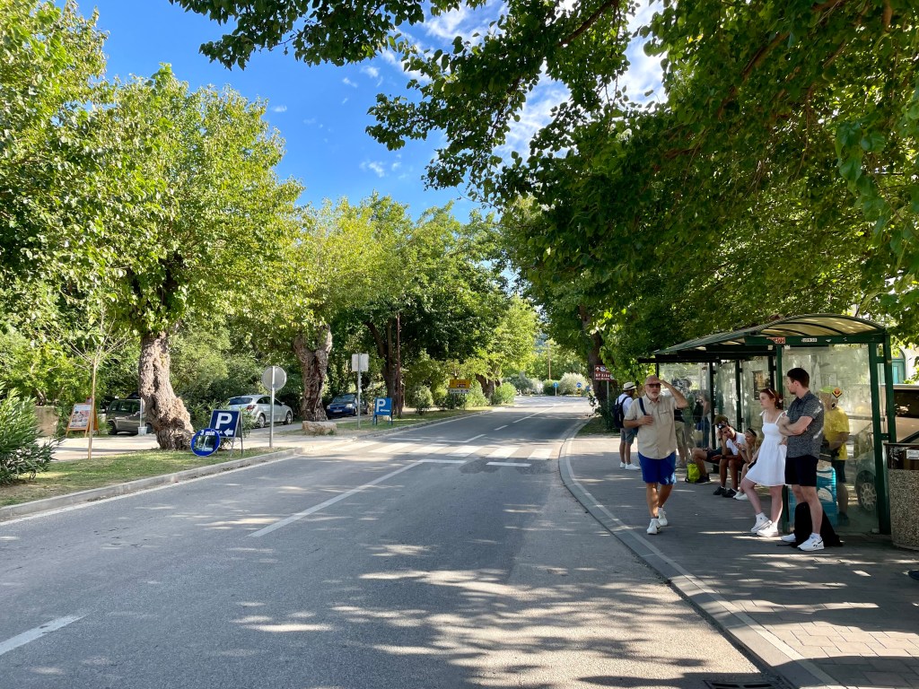 Bus stop in Skradin for the return journey