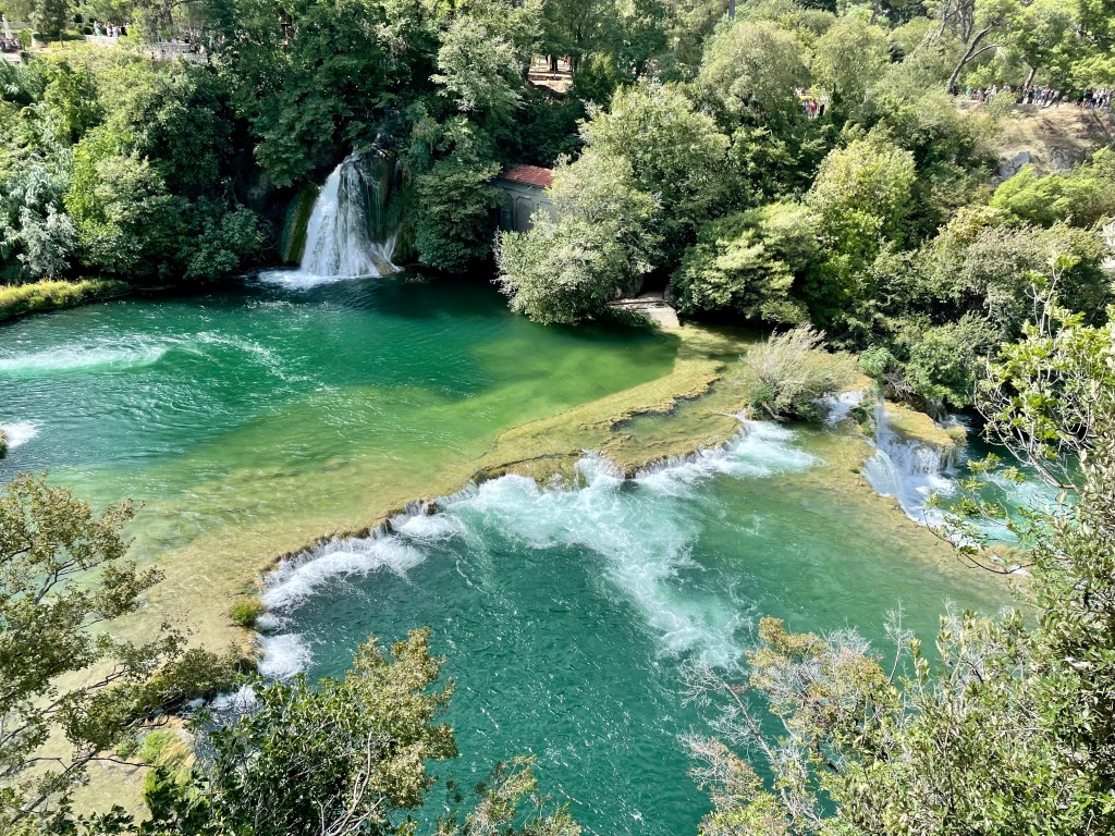 Skradinski Buk upper area as seen from a viewing platform high above