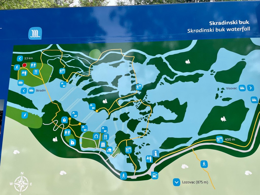 Map of Skradinski Buk trails