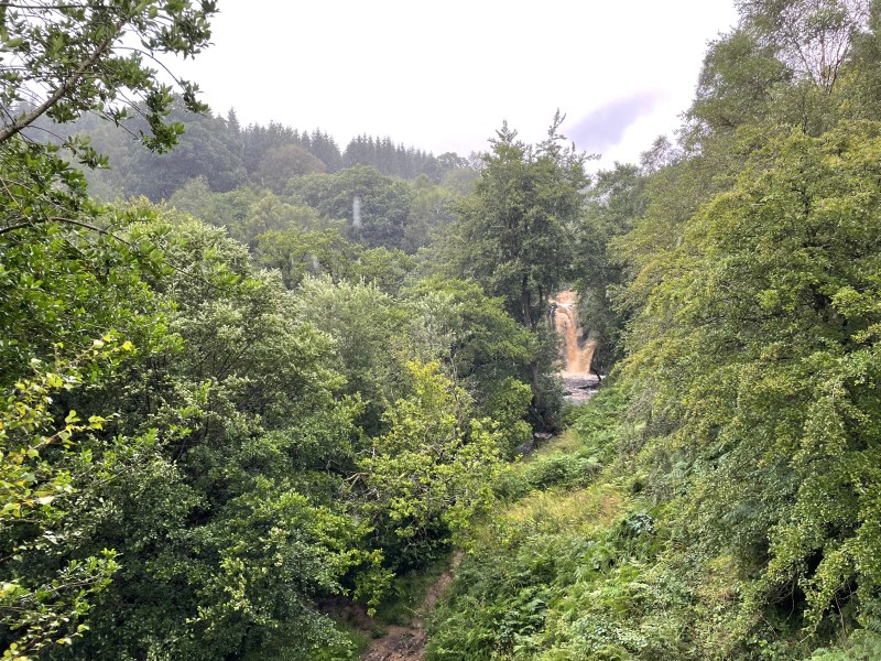 View of waterfall ahead
